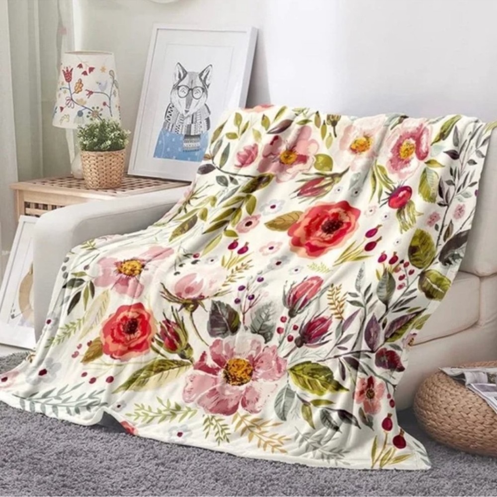 New Boho Floral Throw Blanket Bedspread Bedding - 50" x 60"
